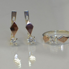 Срібний набір з пластинами із золота