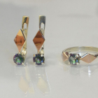 Срібний набір з пластинами із золота