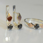 Срібний набір з пластинами із золота