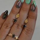 Срібний набір з пластинами із золота