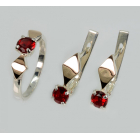 Срібний набір з пластинами із золота