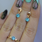 Срібний набір з пластинами із золота