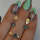 Срібний набір з пластинами із золота