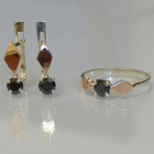 Срібний набір з пластинами із золота