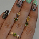 Срібний набір з пластинами із золота