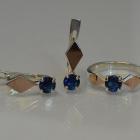 Срібний набір з пластинами із золота