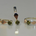 Срібний набір з пластинами із золота