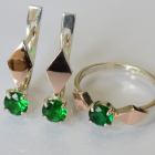 Срібний набір з пластинами із золота