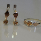 Срібний набір з пластинами із золота