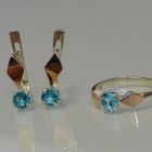 Срібний набір з пластинами із золота