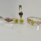 Срібний набір з пластинами із золота