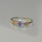 Срібна каблучка  зі вставками з золота