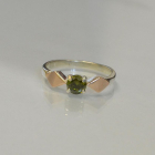 Срібна каблучка  зі вставками з золота