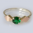 Срібна каблучка  зі вставками з золота