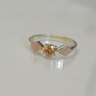 Срібна каблучка  зі вставками з золота