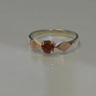 Срібна каблучка  зі вставками з золота