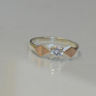 Срібна каблучка  зі вставками з золота