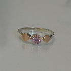 Срібна каблучка  зі вставками з золота