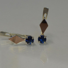 Серебряные серьги с золотыми пластинами