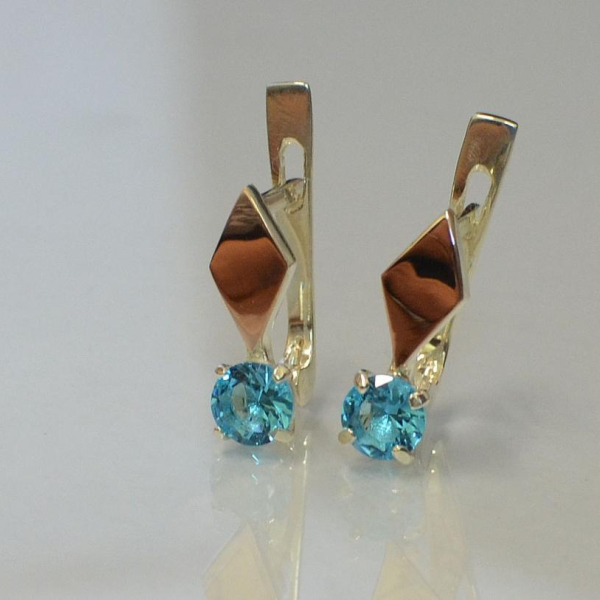 Серебряные серьги с золотыми пластинами