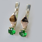 Серебряные серьги с золотыми пластинами