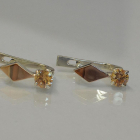 Серебряные серьги с золотыми пластинами