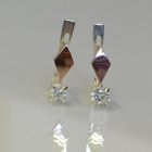 Серебряные серьги с золотыми пластинами