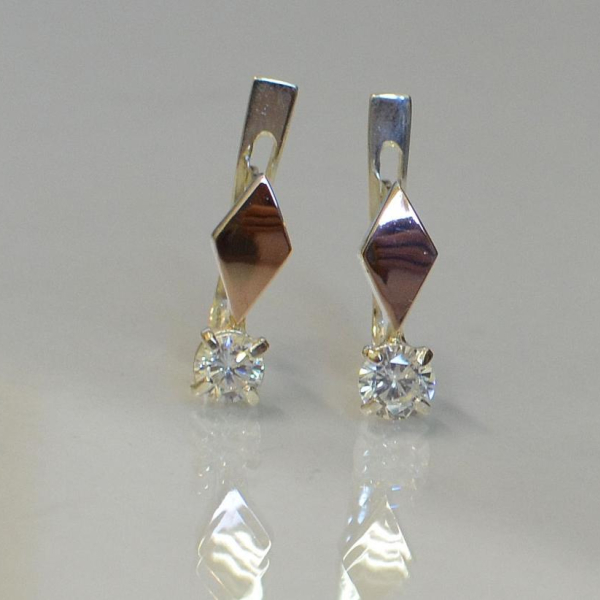 Серебряные серьги с золотыми пластинами