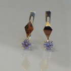 Серебряные серьги с золотыми пластинами