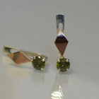 Серебряные серьги с золотыми пластинами