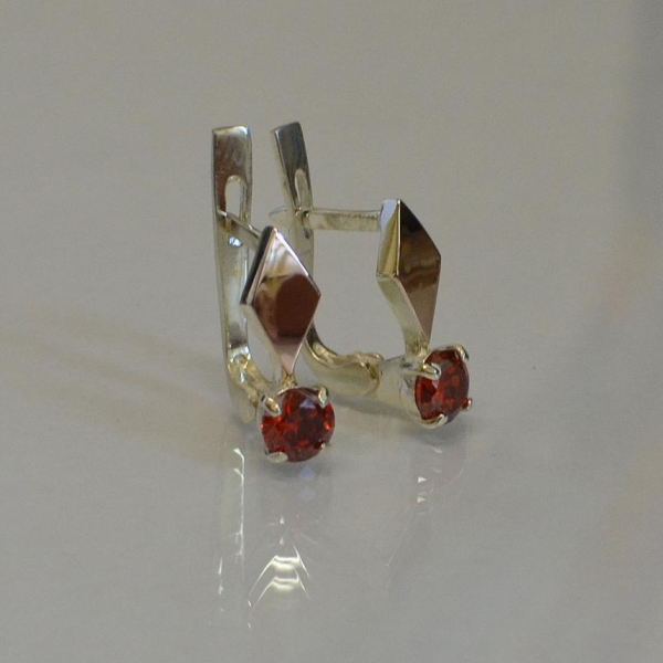 Серебряные серьги с золотыми пластинами