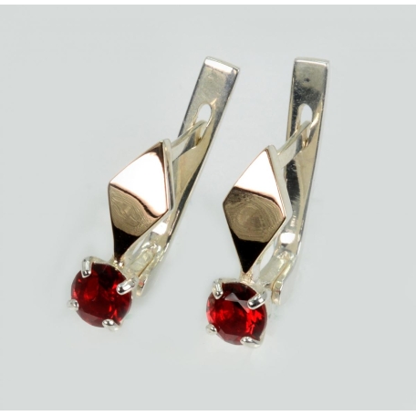 Серебряные серьги с золотыми пластинами