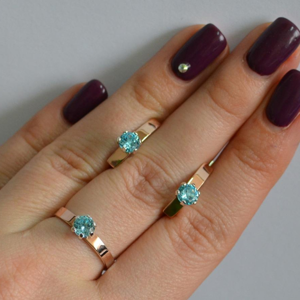 Срібний комплект з золотими напайками