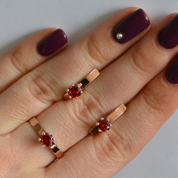 Срібний комплект з золотими напайками