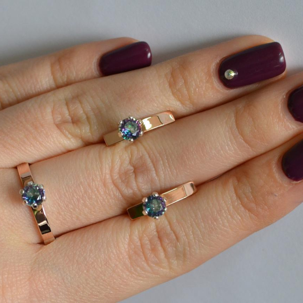 Срібний комплект з золотими напайками