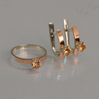 Срібний комплект з золотими напайками