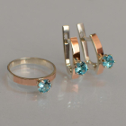 Срібний комплект з золотими напайками