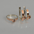 Срібний комплект з золотими напайками