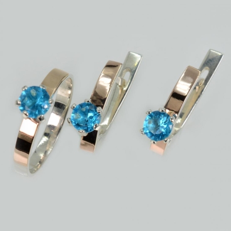 Срібний комплект з золотими напайками