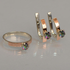 Срібний комплект з золотими напайками