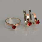 Срібний комплект з золотими напайками