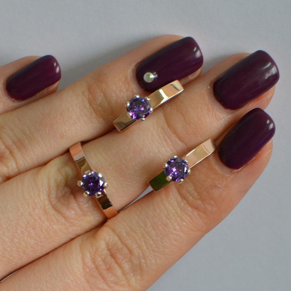 Срібний комплект з золотими напайками