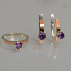 Срібний комплект з золотими напайками