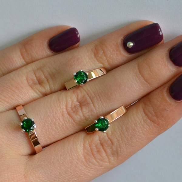 Срібний комплект з золотими напайками