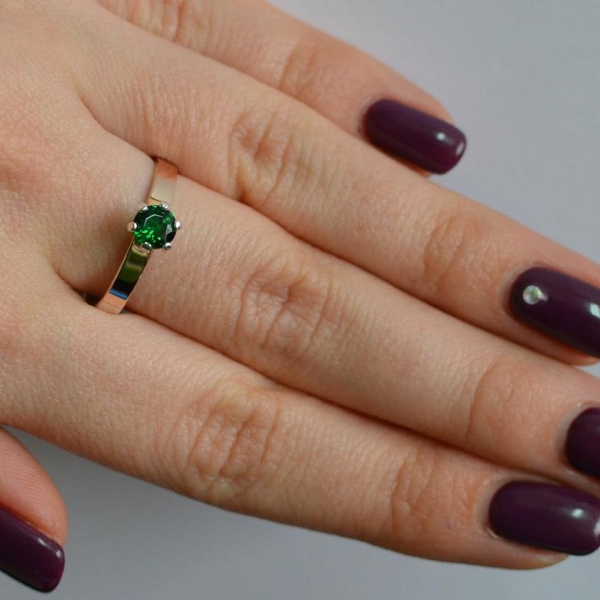 Срібна каблучка з золотими напайками