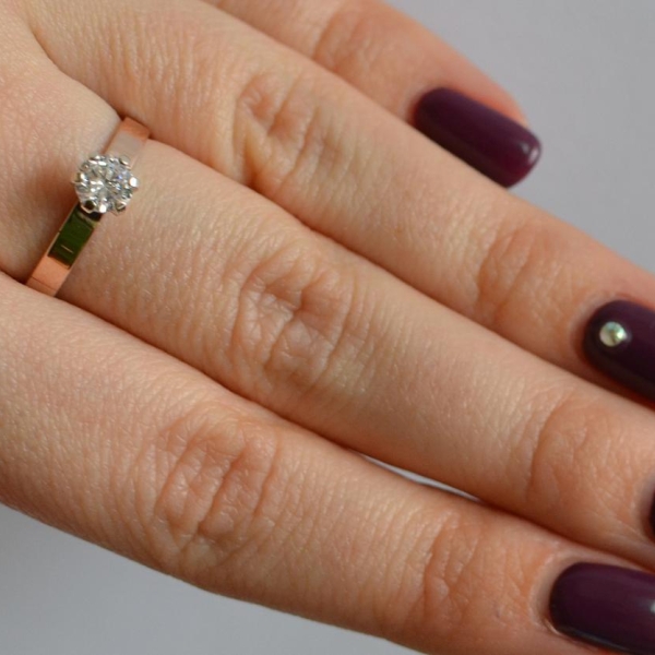 Срібна каблучка з золотими напайками