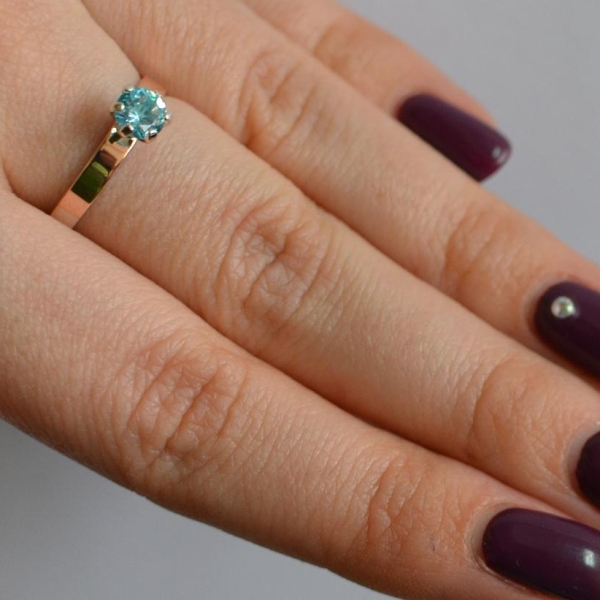 Срібна каблучка з золотими напайками