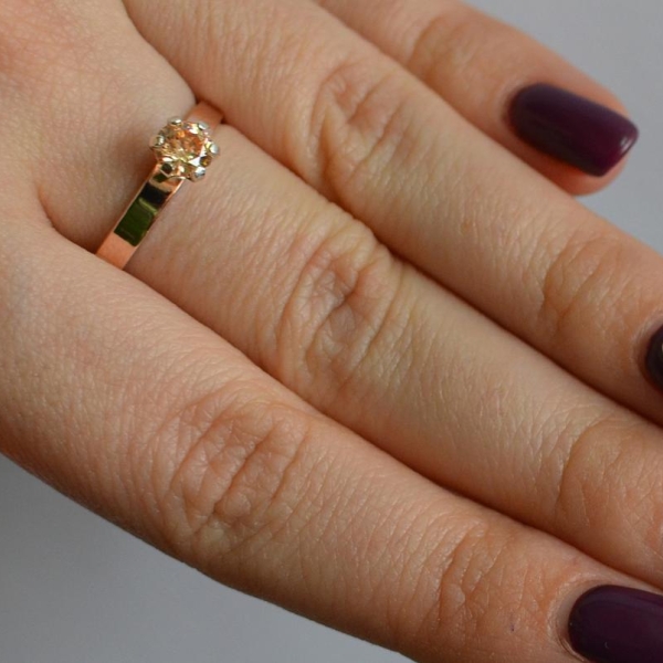 Срібна каблучка з золотими напайками