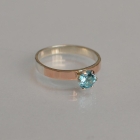 Срібна каблучка з золотими напайками