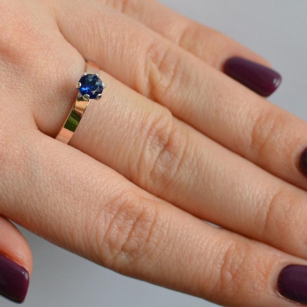 Срібна каблучка з золотими напайками